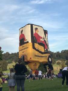 Fork Lift Truck hot air balloon G-BWBH, a Cameron Balloons Thunder FORKLIFT-90, seen at West Woodlands, Somerset, United Kingdom on 15 September 2019. Photograph by Cera168_