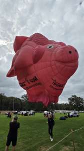 G-BWBV hot air balloon, a Thunder AND Colt Colt Piggy Bank, seen at Horningsham, Wiltshire, United Kingdom on 11 September 2026. Photograph by Dave
