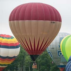 G-BWIP hot air balloon, a Cameron N-90, seen at Arrow, Warwickshire, United Kingdom on 31 May 2025. Photograph by Dave