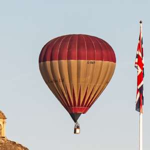 G-BWIP hot air balloon, a Cameron N-90, seen at Horningsham, Wiltshire, United Kingdom on 14 September 2019. Photograph by Dave