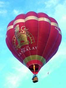 G-BWKW hot air balloon, a Cameron Balloons Thunder AX8-90. Photograph by Balloon Spotters Archive