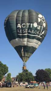 G-BWNO hot air balloon, a Cameron O-90, seen at Oswestry, Shropshire, United Kingdom on 23 August 2026. Photograph by Dave