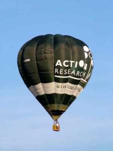 Action Research hot air balloon G-BWNO, a Cameron O-90, added to the archive 7 September 2026. Photograph by Balloon Spotters Archive