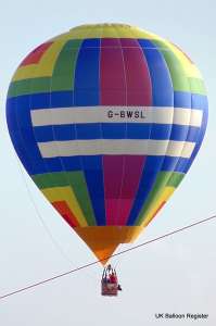 G-BWSL hot air balloon, added to the archive 27 August 2026. Photograph by Kevin Boon