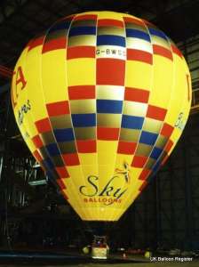 G-BWSS hot air balloon, a SKY 200-24. Photograph by Mel Kirby