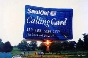 G-BWVK hot air balloon, a Cameron Calling CARD-110. Photograph by A Gibson
