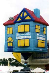 G-BWZP hot air balloon, a Cameron Home SPECIAL-105. Photograph by Balloon Spotters Archive