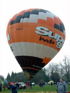 G-BXCO hot air balloon, a Cameron Balloons Colt 120A. Photograph by Balloon Spotters Archive