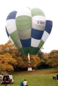 G-BXIT hot air balloon, a Zebedee V-31. Photograph by Bill Teasdale