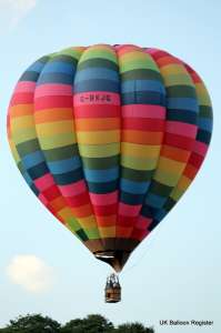 G-BXJG hot air balloon, a Lindstrand Balloons LBL 105B. Photograph by Balloon Spotters Archive