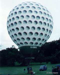 G-BXKK hot air balloon, a Cameron Balloons Colt Golf BALL-90. Photograph by Cameron Balloons