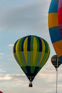 G-BXLG hot air balloon, a Cameron C-80, seen at Northampton, West Northamptonshire, United Kingdom on 16 August 2026. Photograph by Dave