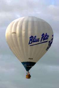 Blue Peter hot air balloon G-BXXL, a Cameron N-105 (bbc), added to the archive 7 September 2026. Photograph by Balloon Spotters Archive