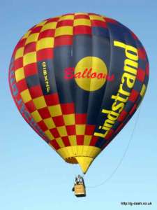 G-BXZF hot air balloon, a Lindstrand Balloons LBL 90A. Photograph by Balloon Spotters Archive