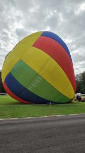 G-BYBS hot air balloon, a SKY 80-16, seen at Horningsham, Wiltshire, United Kingdom on 11 September 2026. Photograph by Dave