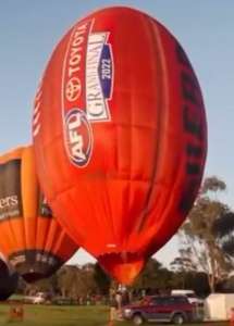 G-BYFW hot air balloon, a Cameron RUGBY-90. Photograph by Balloon Spotters Archive