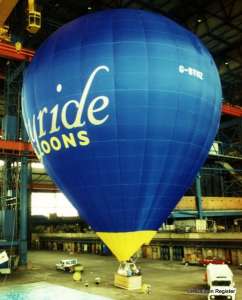 G-BYHZ hot air balloon, a SKY 160-24. Photograph by Mel Kirby