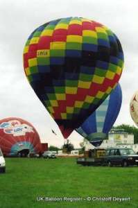 G-BYLV hot air balloon, a Cameron Balloons Thunder AX8-105 S2. Photograph by Christoff Deyaert