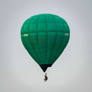 Energis hot air balloon G-BYNW, a Cameron H-34, seen at Corsley Heath, Wiltshire, United Kingdom on 14 September 2025. Photograph by Dave