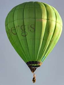 Energis hot air balloon G-BYNW, a Cameron H-34, seen at Arrow, Warwickshire, United Kingdom on 29 May 2026. Photograph by Dave