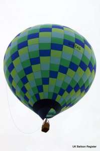 G-BZAG hot air balloon, a Lindstrand Balloons LBL 105A. Photograph by Mel Kirby