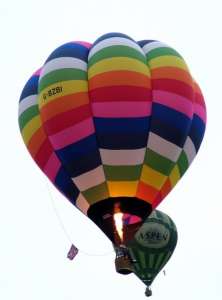 G-BZBI hot air balloon, a Cameron V-77. Photograph by Balloon Spotters Archive