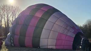 G-BZBJ hot air balloon, a Lindstrand Balloons LBL 77A, seen at Bagnor, West Berkshire, United Kingdom on 3 January 2026. Photograph by Dave