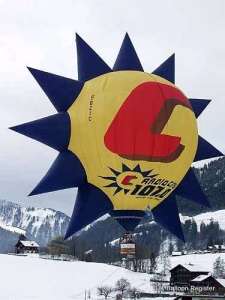 G-BZIC hot air balloon, a Lindstrand Balloons LBL SUN. Photograph by Swedish Balloon Federation