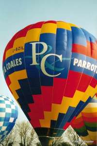 G-BZIL hot air balloon, a Cameron Balloons Colt 120A. Photograph by G Duke