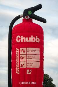 Chubb hot air balloon G-BZJA, a Cameron FIRE-90 (fire extinguisher)