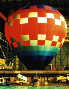 G-BZLS hot air balloon, a Cameron Balloons SKY 77-24. Photograph by Lindstrand Balloons