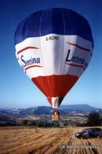 G-BZMV hot air balloon, a Cameron C-80. Photograph by slowfly.it