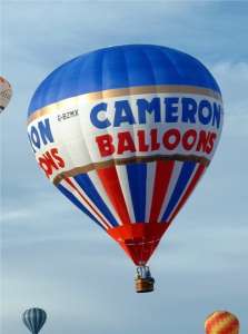 G-BZMX hot air balloon, a Cameron Z-90. Photograph by Balloon Spotters Archive