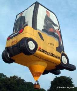G-BZVD hot air balloon, a Cameron Balloons Colt FORKLIFT-105. Photograph by Mel Kirby