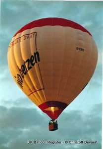 G-CBHD hot air balloon, a Cameron Z-160. Photograph by Christoff Deyaert