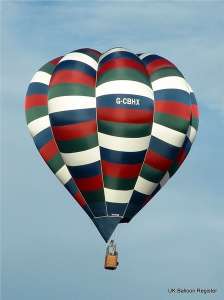 G-CBHX hot air balloon, a Cameron V-77. Photograph by Balloon Spotters Archive