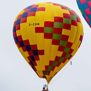 G-CBIM hot air balloon, a Lindstrand Balloons LBL 90A, seen at Arrow, Warwickshire, United Kingdom on 31 May 2025. Photograph by Dave