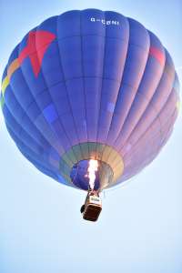 G-CBNI hot air balloon, a Lindstrand Balloons LBL 90A, seen at Oswestry, Shropshire, United Kingdom on 23 August 2026. Photograph by Dave
