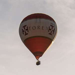 G-CBOW hot air balloon, a Cameron Z-120, seen at Horningsham, Wiltshire, United Kingdom on 14 September 2019. Photograph by Dave