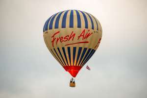 Fresh Air hot air balloon G-CCBB, a Cameron N-90, seen at Arrow, Warwickshire, United Kingdom on 31 May 2025. Photograph by Dave