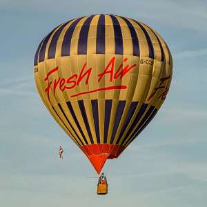 Fresh Air hot air balloon G-CCBB, a Cameron N-90, seen at Arrow, Warwickshire, United Kingdom on 30 May 2026. Photograph by Dave