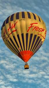 Fresh Air hot air balloon G-CCBB, a Cameron N-90, seen at Arrow, Warwickshire, United Kingdom on 29 May 2026. Photograph by Dave