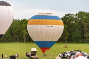 G-CCFV hot air balloon, a Lindstrand Balloons LBL 77A, seen at Arrow, Warwickshire, United Kingdom on 30 May 2026. Photograph by Dave