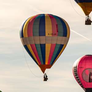 G-CCJH hot air balloon, a Lindstrand Balloons LBL 90A, seen at Arrow, Warwickshire, United Kingdom on 30 May 2026. Photograph by Dave
