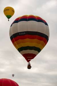 G-CCLO hot air balloon, an Ultramagic H-77, seen at Horningsham, Wiltshire, United Kingdom on 11 September 2026. Photograph by Dave