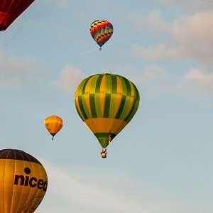 G-CCPP hot air balloon, a Cameron C-70, seen at Leigh Woods, North Somerset, United Kingdom on 8 August 2014. Photograph by Dave