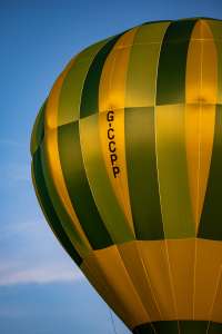 G-CCPP hot air balloon, a Cameron C-70, seen at Horningsham, Wiltshire, United Kingdom on 14 September 2019. Photograph by Dave