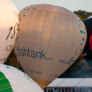 Fishtank hot air balloon G-CDDN, a Lindstrand Balloons LBL 90A, seen at Leigh Woods, North Somerset, United Kingdom on 8 August 2014. Photograph by Dave