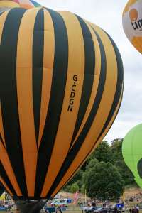 G-CDGN hot air balloon, a Cameron C-90, seen at Leigh Woods, North Somerset, United Kingdom on 9 August 2025. Photograph by Dave