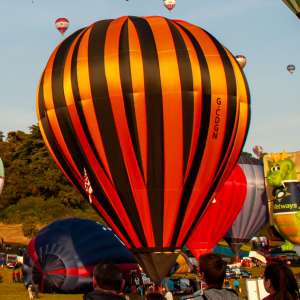 G-CDGN hot air balloon, a Cameron C-90, seen at Leigh Woods, North Somerset, United Kingdom on 8 August 2014. Photograph by Dave